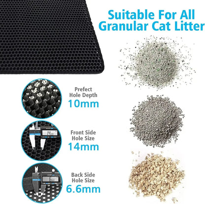 Miorra™ Double-Layer Cat Litter Mat – Waterproof, Non-Slip, Sand-Trapping