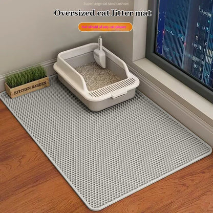 Miorra™ Double-Layer Cat Litter Mat – Waterproof, Non-Slip, Sand-Trapping