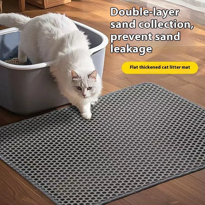 Miorra™ Double-Layer Cat Litter Mat – Waterproof, Non-Slip, Sand-Trapping