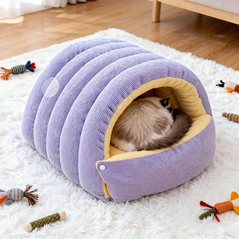 Miorra™ Cozy Winter Cat Bed – Plush Warm Pet Nest for Indoor Cats