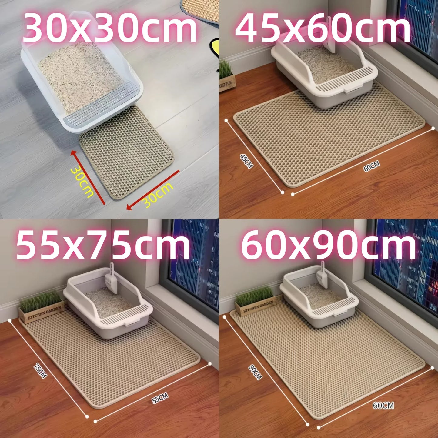 Miorra™ Double-Layer Cat Litter Mat – Waterproof, Non-Slip, Sand-Trapping