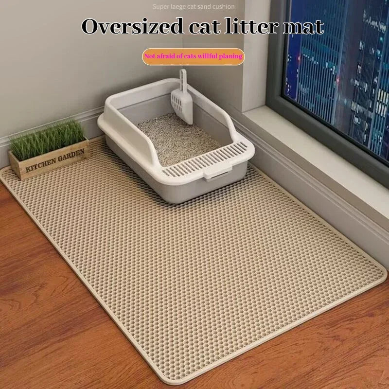 Miorra™ Double-Layer Cat Litter Mat – Waterproof, Non-Slip, Sand-Trapping