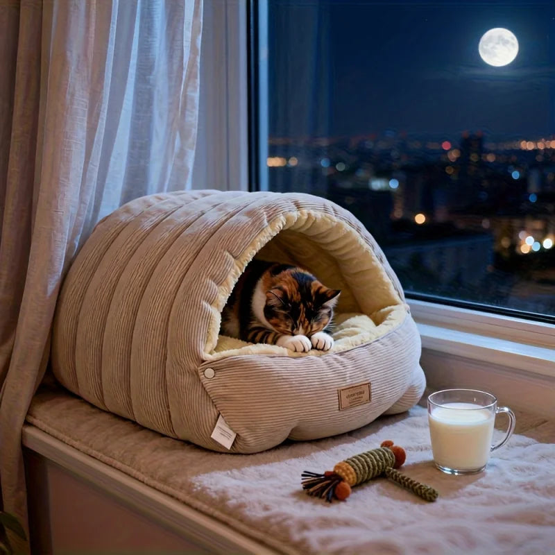 Miorra™ Cozy Winter Cat Bed – Plush Warm Pet Nest for Indoor Cats