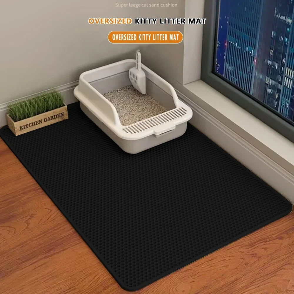 Miorra™ Double-Layer Cat Litter Mat – Waterproof, Non-Slip, Sand-Trapping